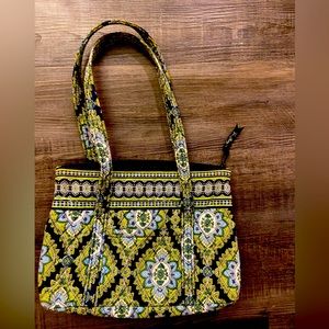 Vera Bradley Retired Cambridge Purse Medium Blue and Green Quilted Bag